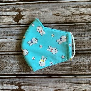 Bunny fabric face mask.